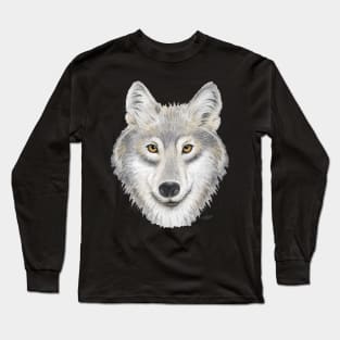 Gray Wolf Portrait Long Sleeve T-Shirt